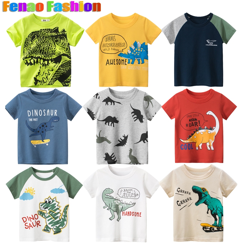 Maglietta Dinosauri Koton Bambini - Maniche Corte Gialla 100% Poliestere