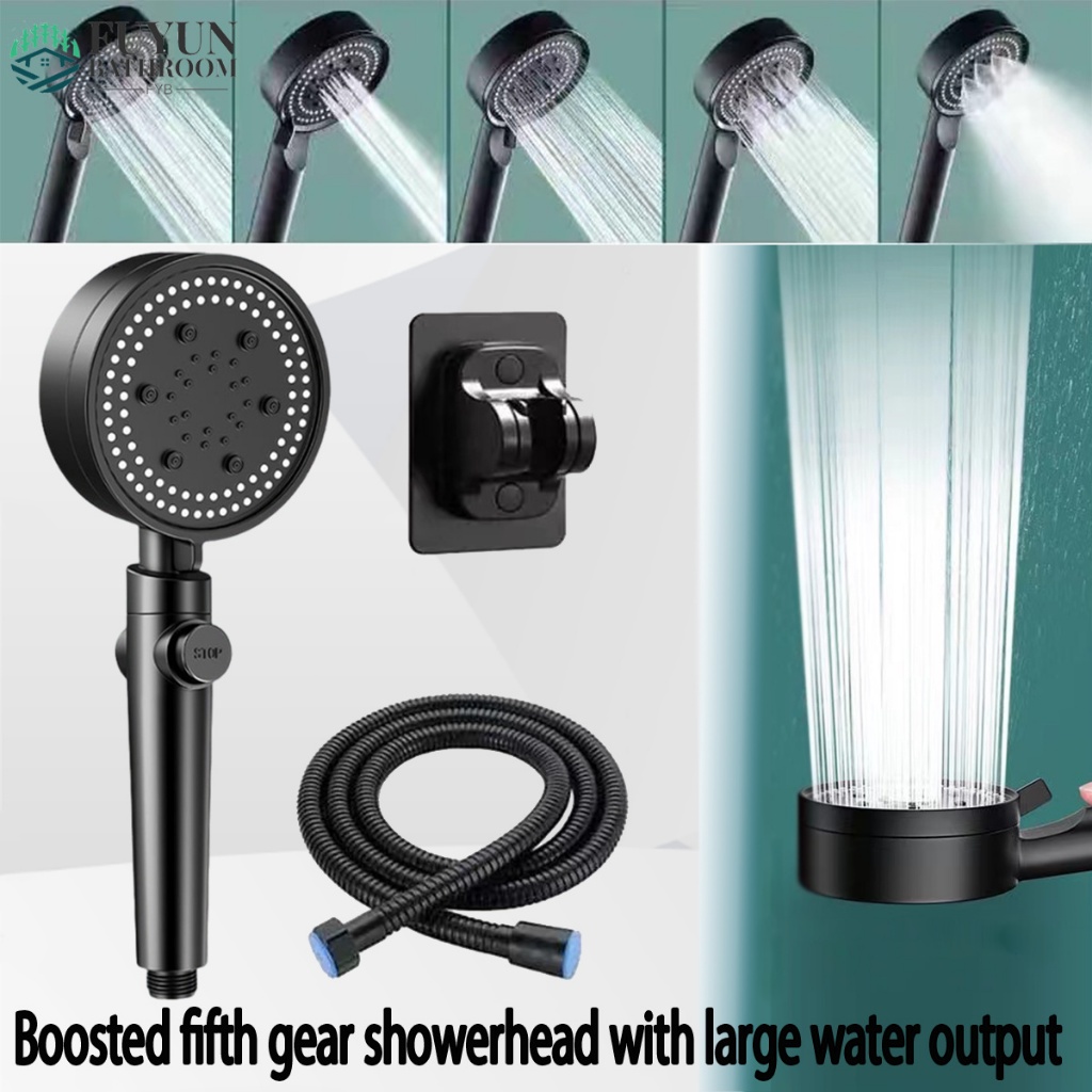 3 in 1 Shower Head Set 5-speed Booster Shower with Hose Portable ...