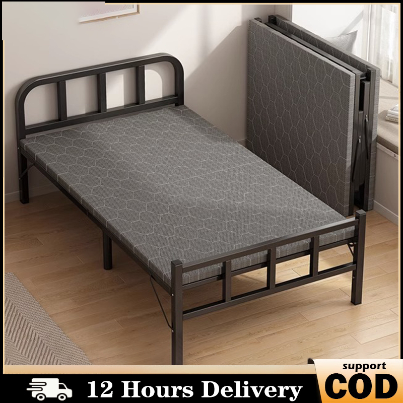 Metal Foldable Bed Premium Quality Sturdy Folding Bed Simple Bed Portable  Folding Bed Home Living House