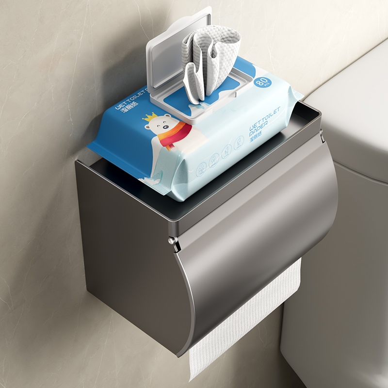 No Drill Wall Mounted Stainless Steel Storage Box Bathroom Waterproof ...