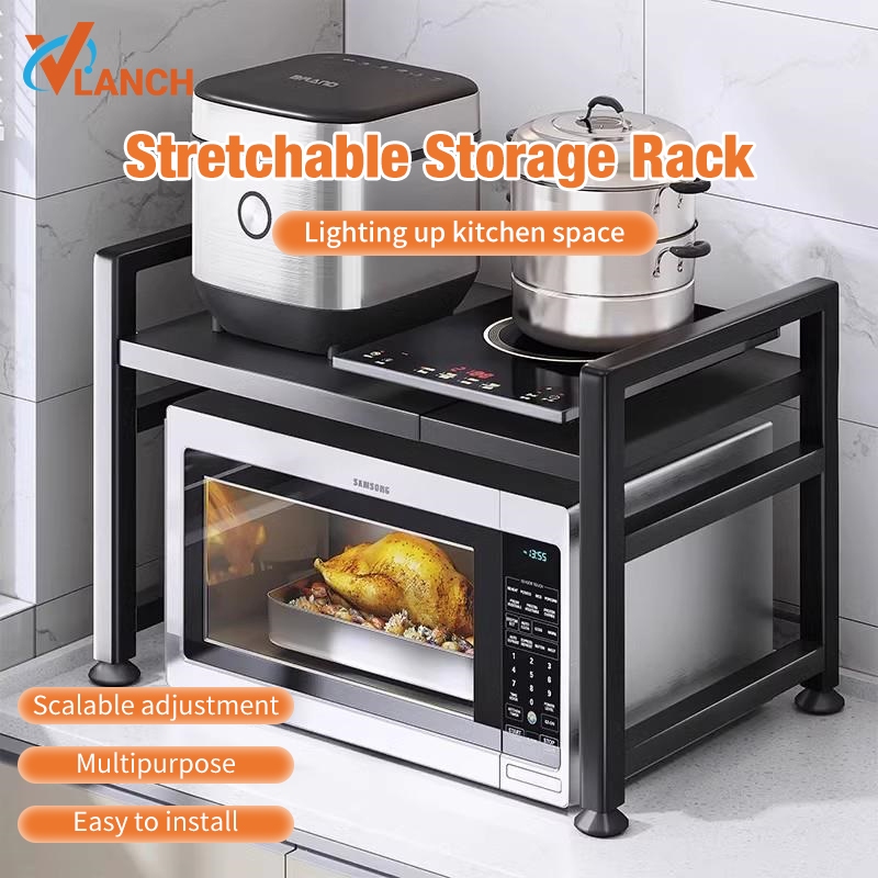 VLANCH Kitchen Microwave Rack Oven Rack Expandable Countertop ...