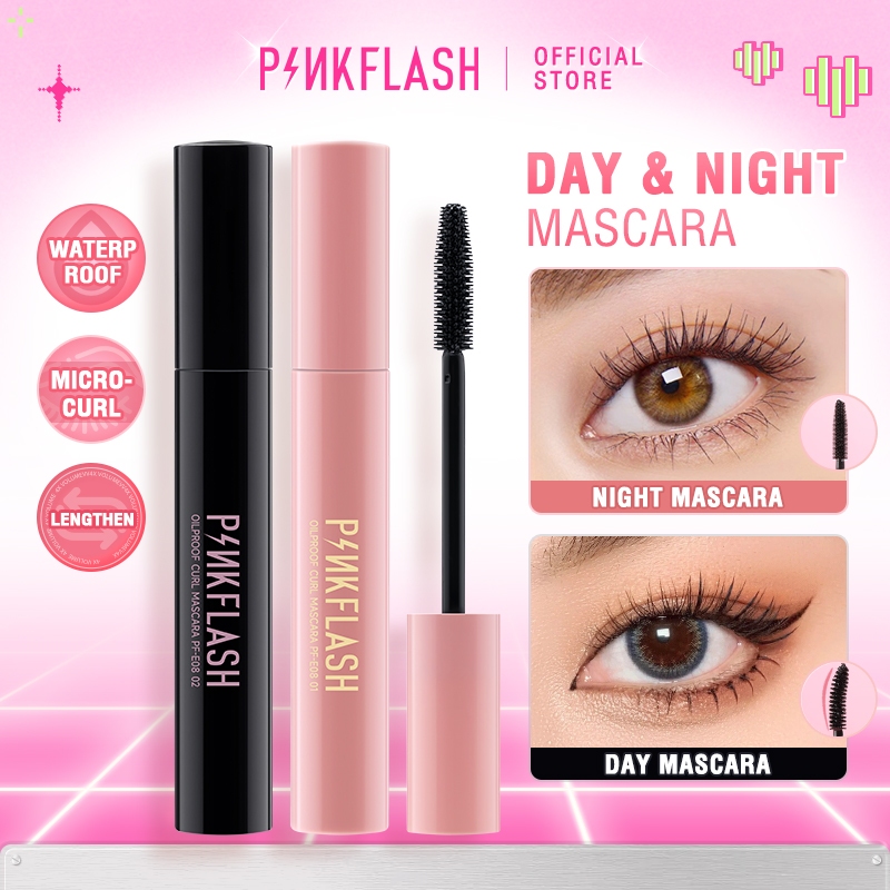 PINKFLASH Waterproof Mascara Lengthening Volume Fiber-Filled Silicone ...