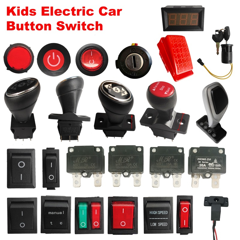 Children Electric Car Button Switch Forward And Backward Stop Ride On ...