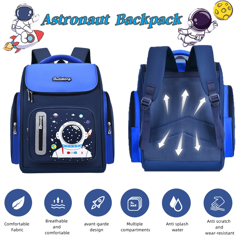 School Bag For Kids Boy Astronaut School Bag Waterproof Backpack 1-6 ...