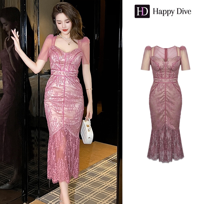 Happy Diva 2025 Summer New Women's French Black Pink Purple Lace ...