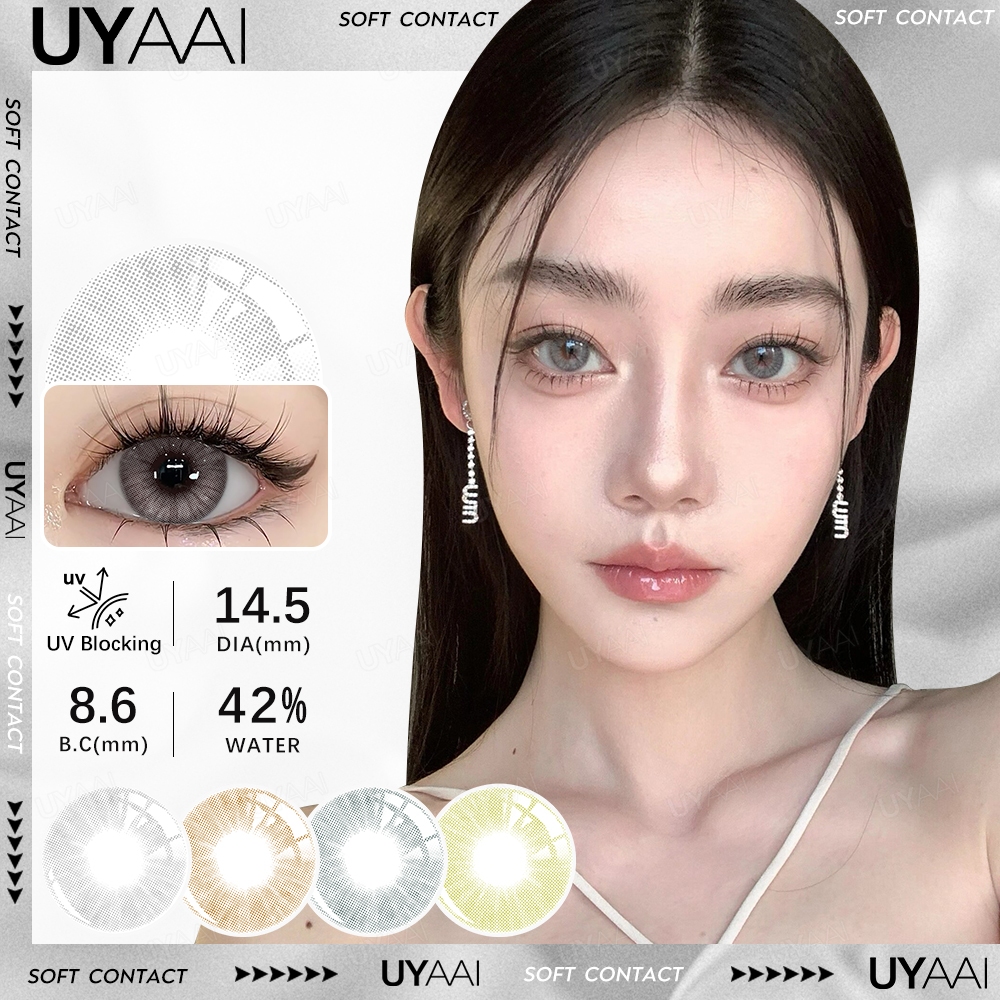 UYAAI Natural Lens 14mm Colored Contact Circle Lens Natural 0 Power ...