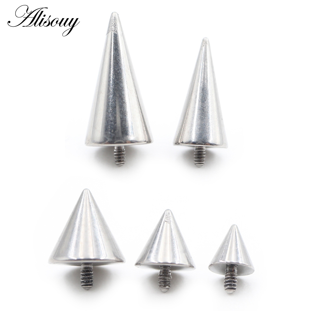 Alisouy 1 Piece Titanium Externally Thread Cone Spike Rivet For Lip ...