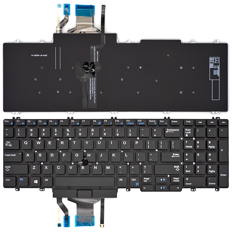 Table-King US Backlit Keyboard For Dell Precision 7530 7540 7730 7740 – With Pointer, 266YW, English QWERTY