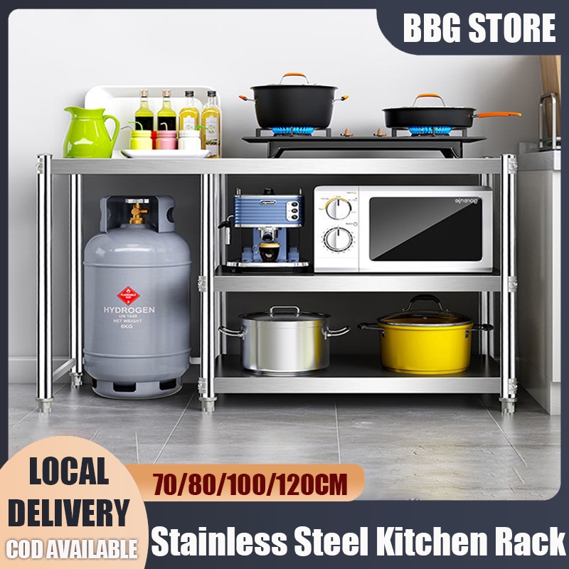 【COD】BBG Stainless Steel Kitchen Gas Rack Kitchen Stove Bench 2 Stove ...
