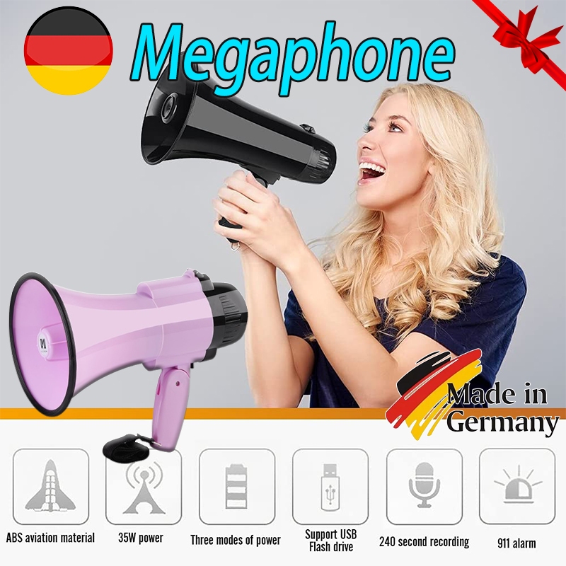 Handheld megaphone 3.7V 20W PY-T11 call/alarm/USB/TF card/recording ...