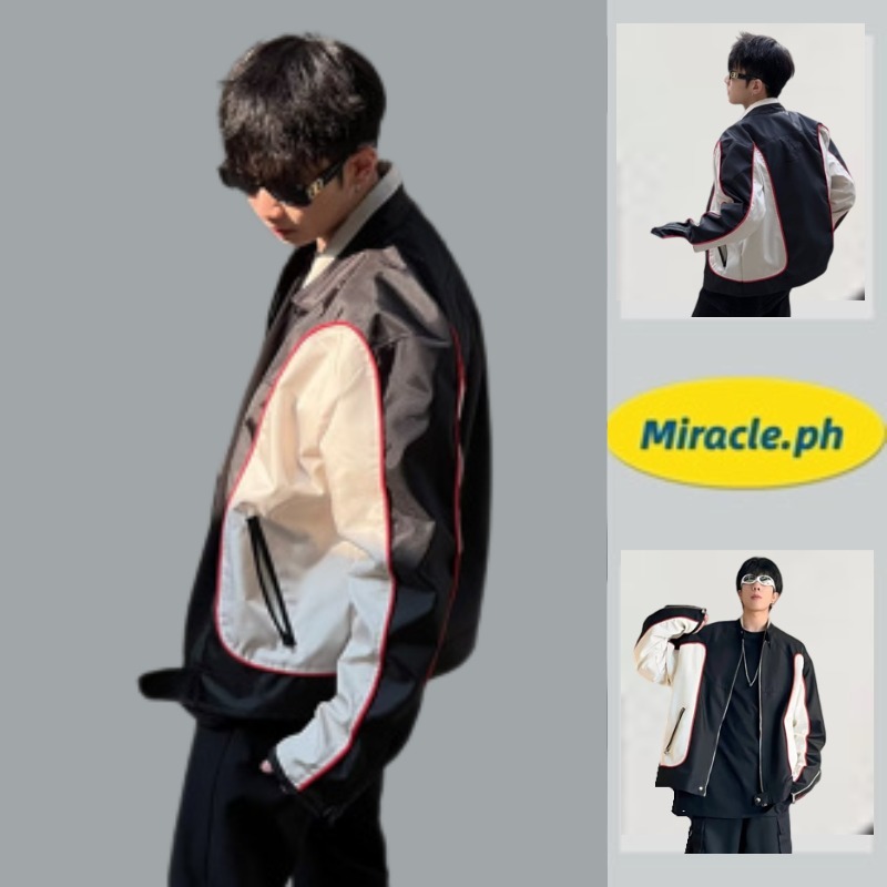 【M2XL】Menswear bomber jacket 2024 Unisex trendy tops with zipper tops