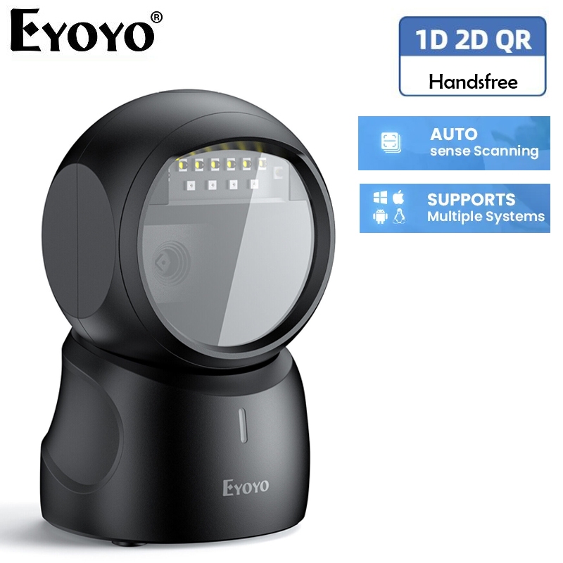 Eyoyo 2D Desktop Barcode Scanner with Automatic Sensing Scanning ...