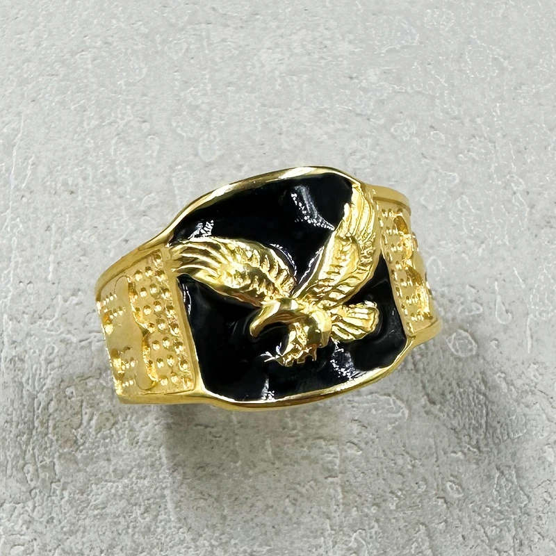 Local Shipping Ate Eagles Fraternity Ring for Men Titanium Steel Gold ...