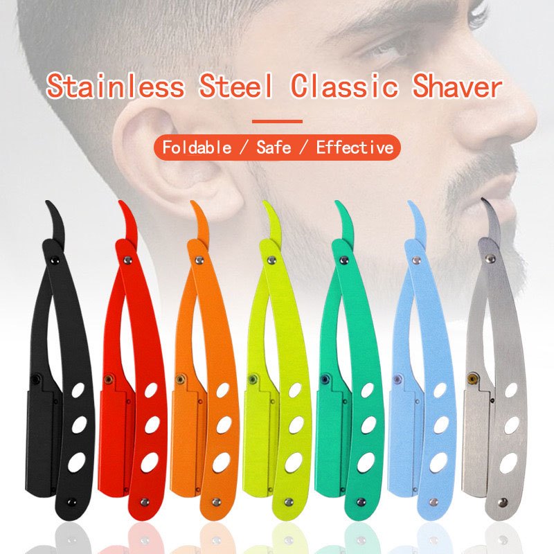 【With Free Blade】Labaha Folding Barber Razor Shaver Edge Manual Steel ...