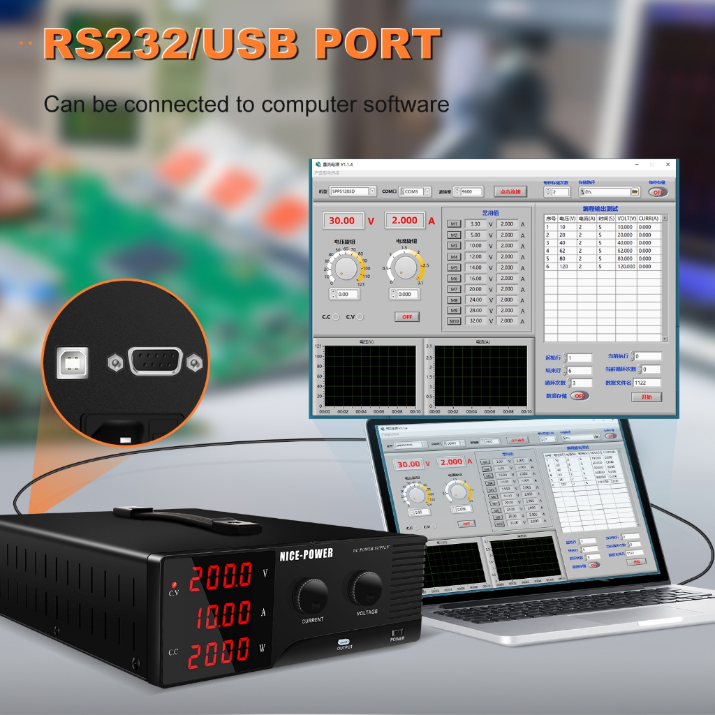 KUAIQU ultra high power programmable power supply 1200W-2000W 30V 60V ...