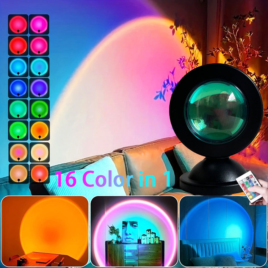 16 In 1 Sunset Light Lamp With Remote Projector Lights 16 color For ...