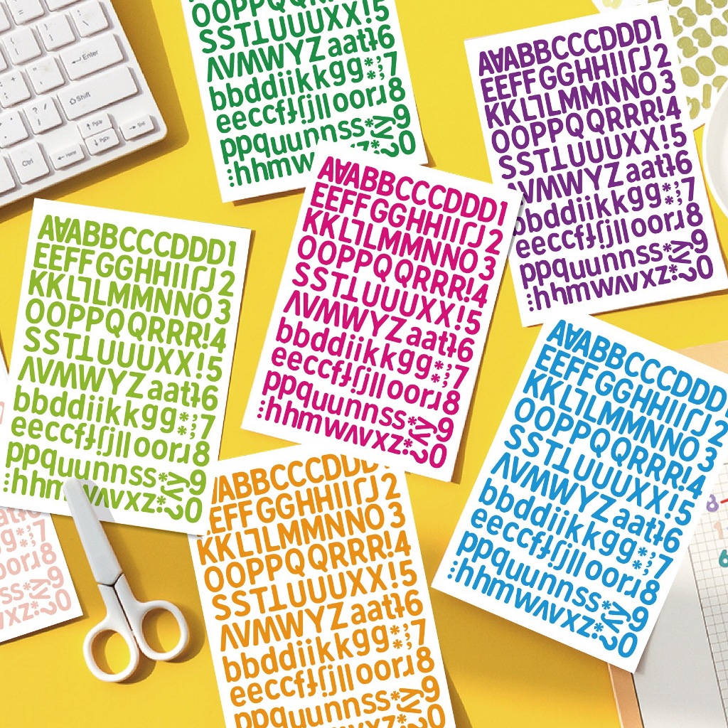 Small Self-Adhesive 26 Alphabet Colorful Letter Stickers Planner ...