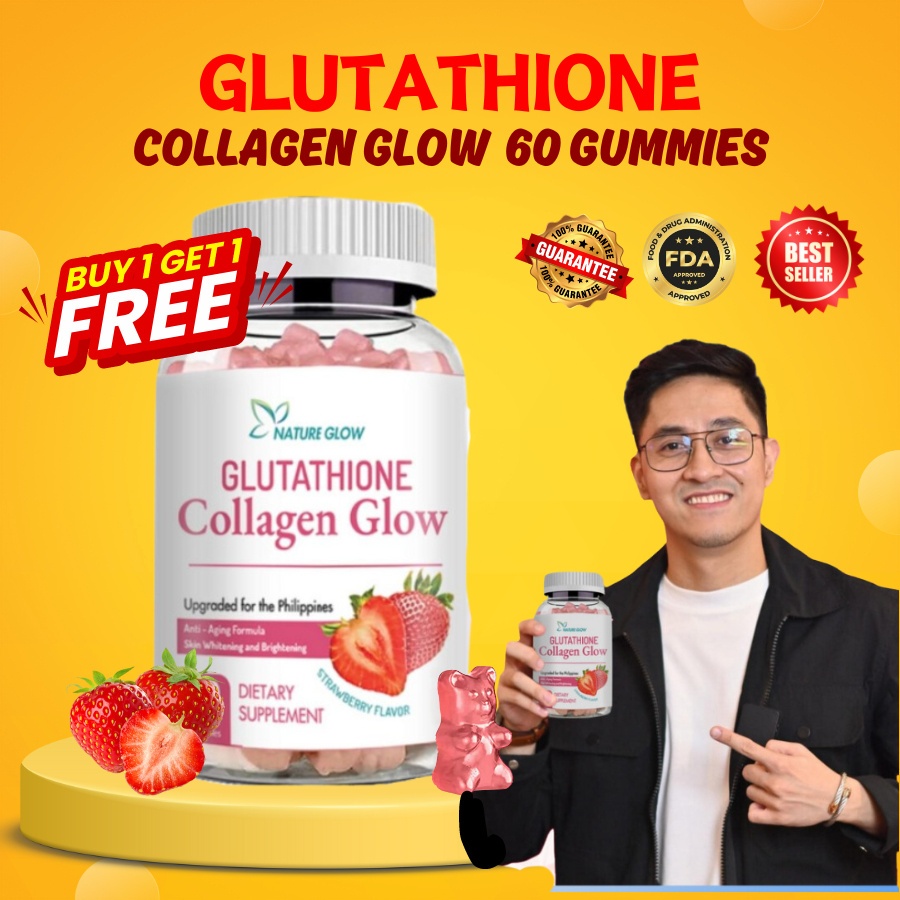 NATURE GLOW Glutathione Collagen Glow Gummies Original Anti-Aging ...