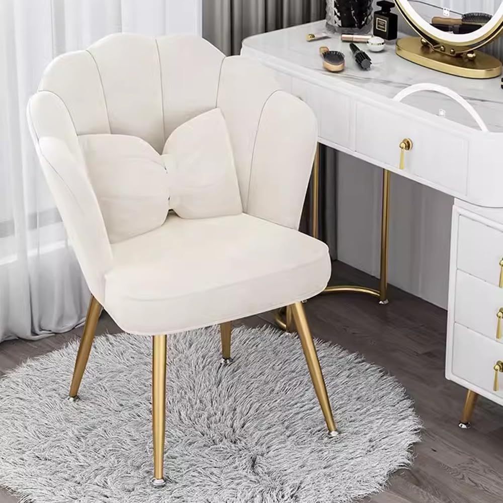 Formwell Makeup Chair Velvet Accent Chair Shell Shape Vanity Chairs ...