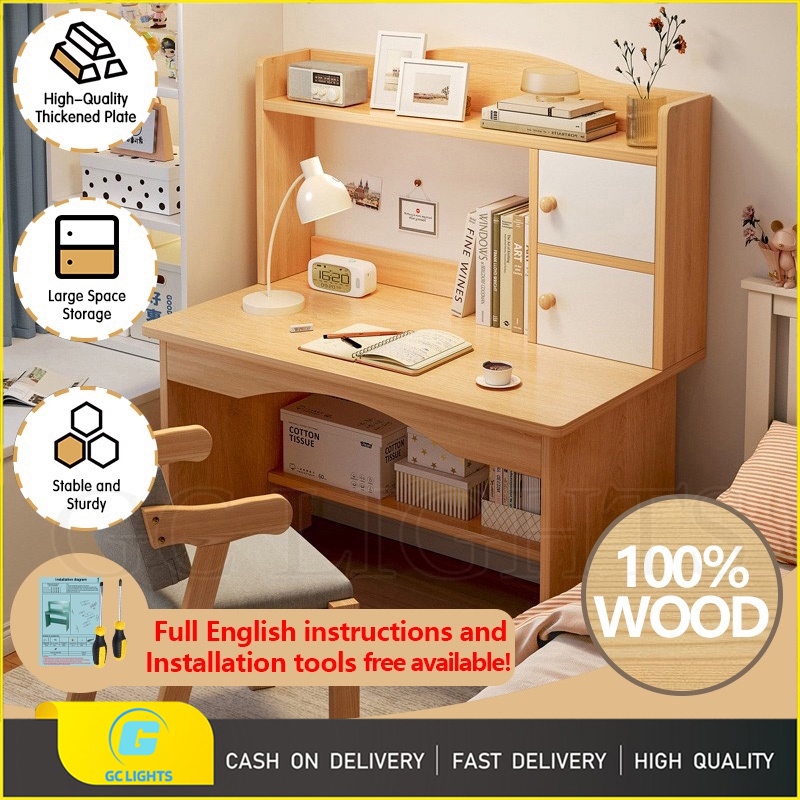 GC Study Table With Drawer Computer desk desktop home desk bookcase ...