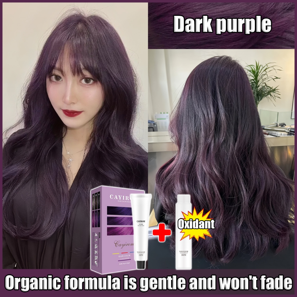 CAYIROM Hair Color Dark purple(100ml Hair Dye+100ml Oxidant) | Shopee ...