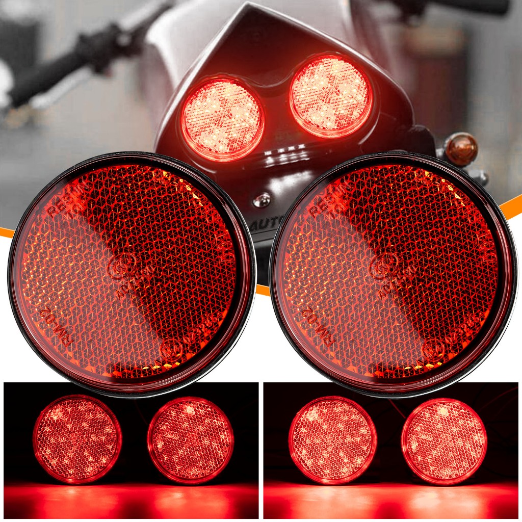 2PCS Universal Highlight LED Motorcycle Tail Rear Light Bumper ...