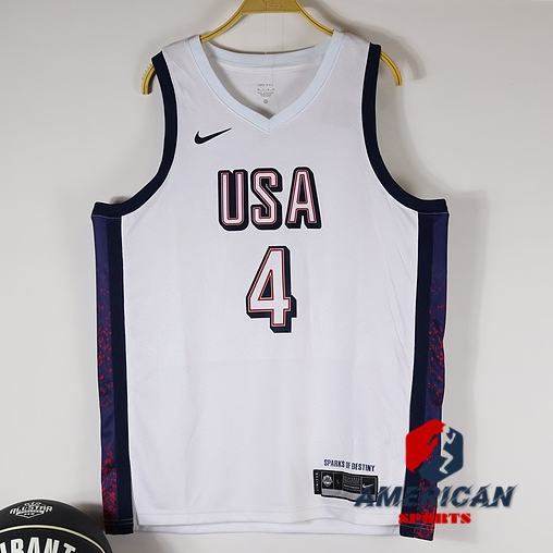 Men's Team USA Stephen Curry 2024 Olympic White Basketball Jersey