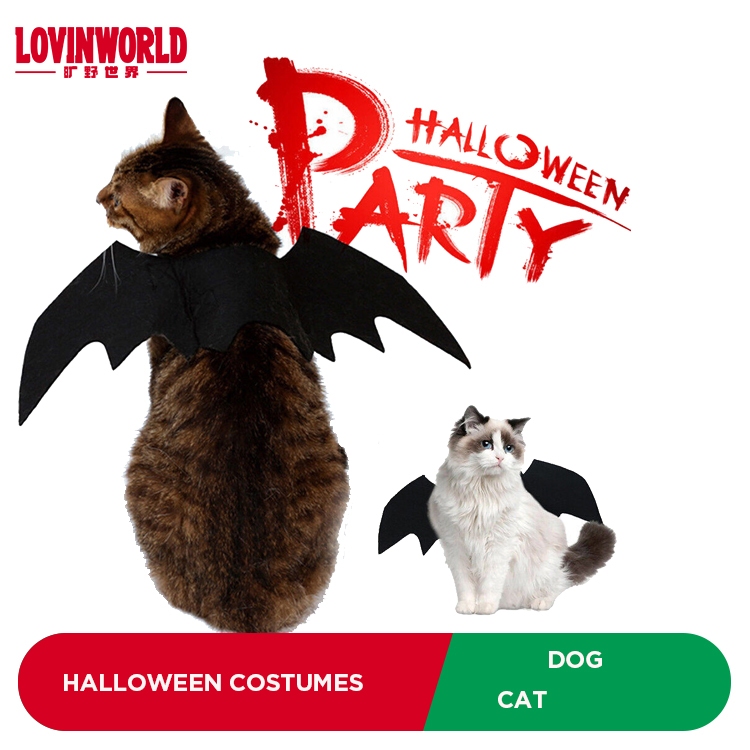Lovinlworld Halloween Pet Dog Cat Costumes Bat Wings Vampire Black Cute