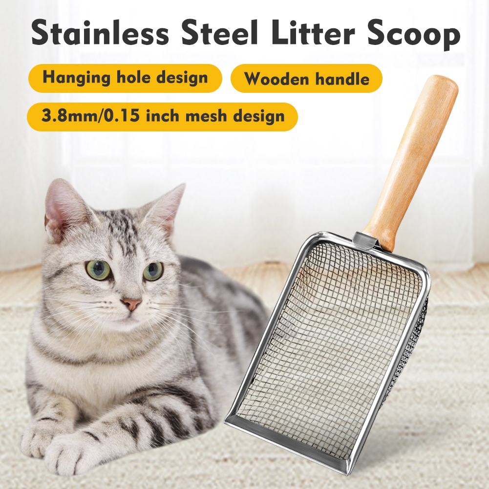 Stainless Steel Cat Litter Scooper Pet Litter Shovel Cleaning Tool