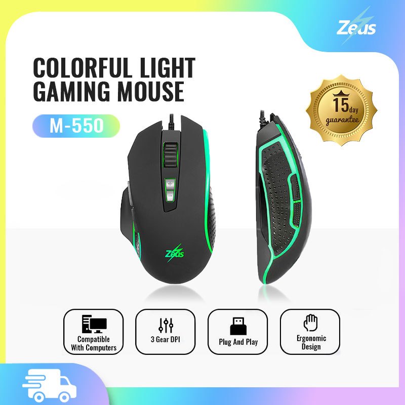 Zeus M550 ( Black Mamba ) Wired Gaming Mouse With Breathing Backlight