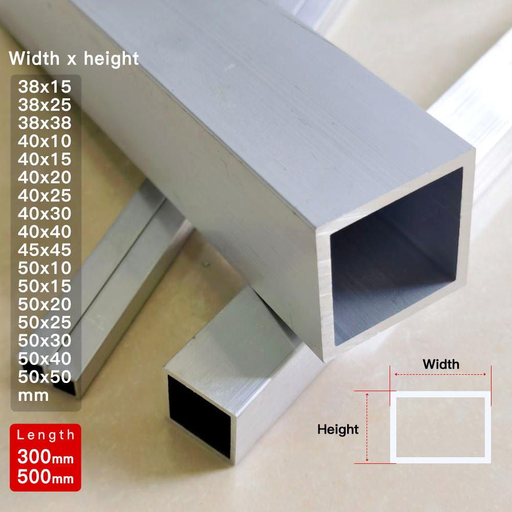 Aluminium alloy square tube width 3850mm length 300 500mm Square profile DIY decoration