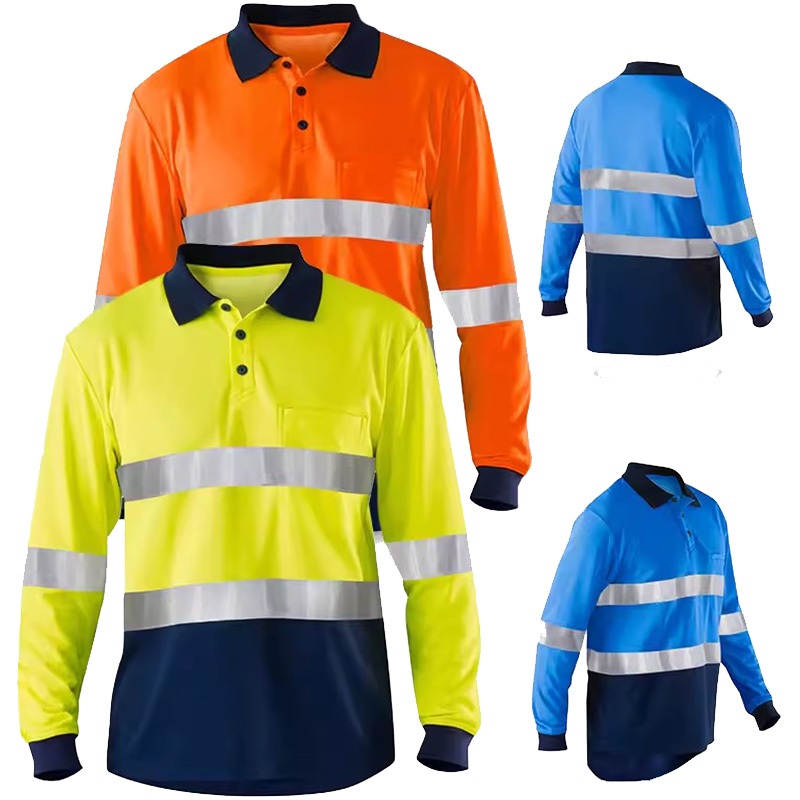 Safety Reflective High Visibility Long Sleeve Shirts ANSI Class 2 Hi ...