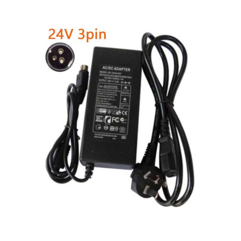 24v Power Adapter Circular Hole 3 Pin Thermal Printer Power Adapter 24v3a 24v2 5a 24v2a 24v1 5a