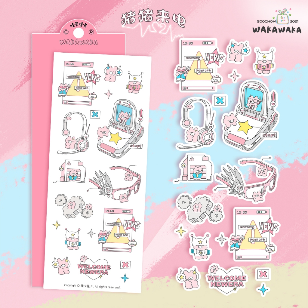 Wakawaka Original Sticker Cuckoo Card Sticker Handbook Sticker | Shopee ...