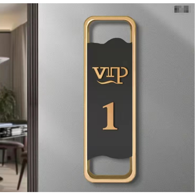【JiuJiu】Acrylic Hotel Private Room VIP Number Plate Light Luxury Beauty ...