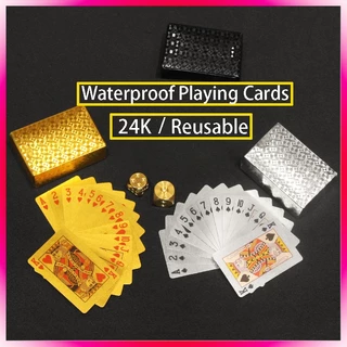 Zayvor 2 Decks Foil Playing Cards – 24K Gold & Diamond Foil, Waterproof Plastic, 55 Cards Each, Gift Box (Silver & Rose Gold)