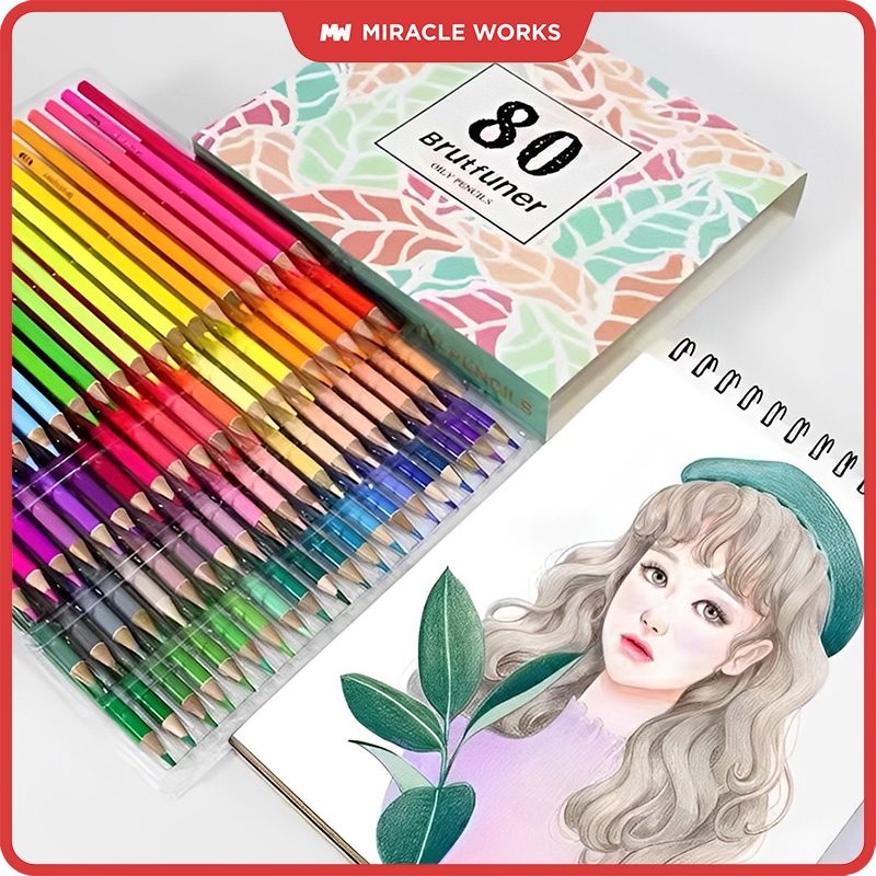 Brutfuner 48/72/80/120/180 Color Pencil Set Oily Colored Pencils