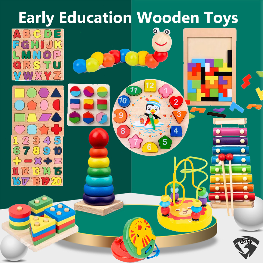 Wooden Educational Toy Gift Set Shape Sorter Toys for Kids Educational ...