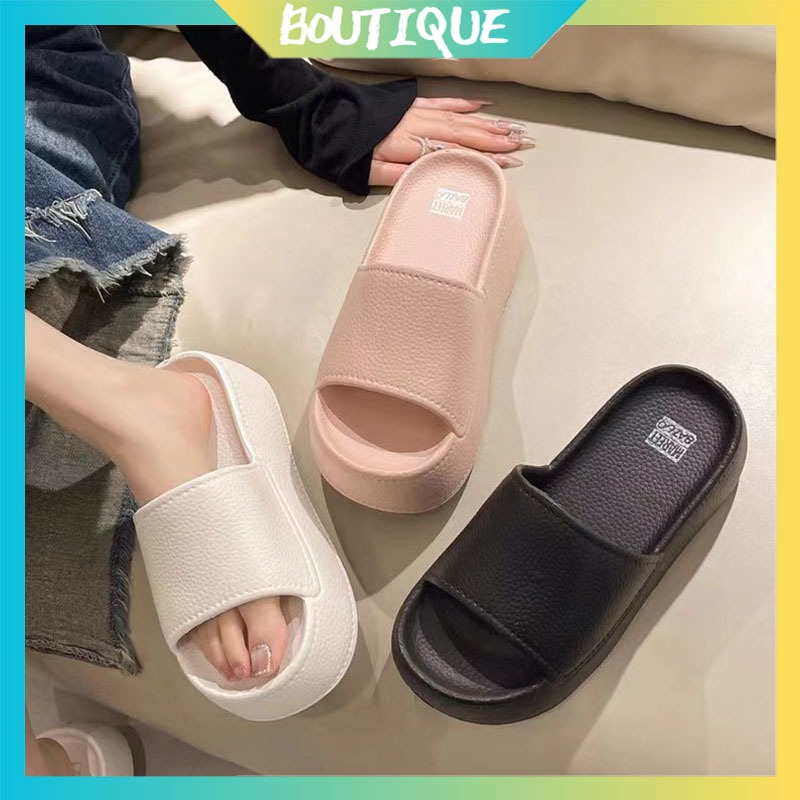 【COD】2024 New Summer women's slippers soft high thick sole 5CM increase ...