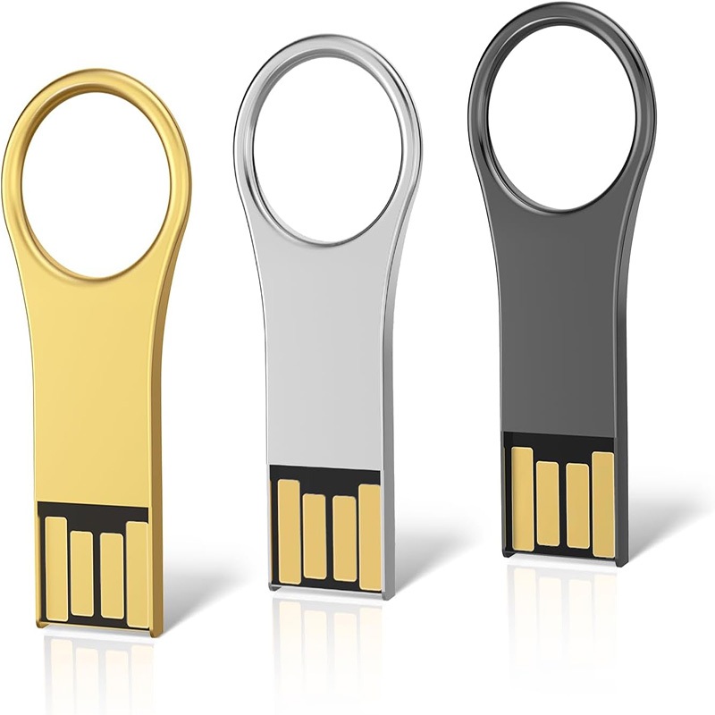 3 Pack 32GB Metal Key Shape USB Flash Drive, USB 2.0 Memory Stick Thumb ...