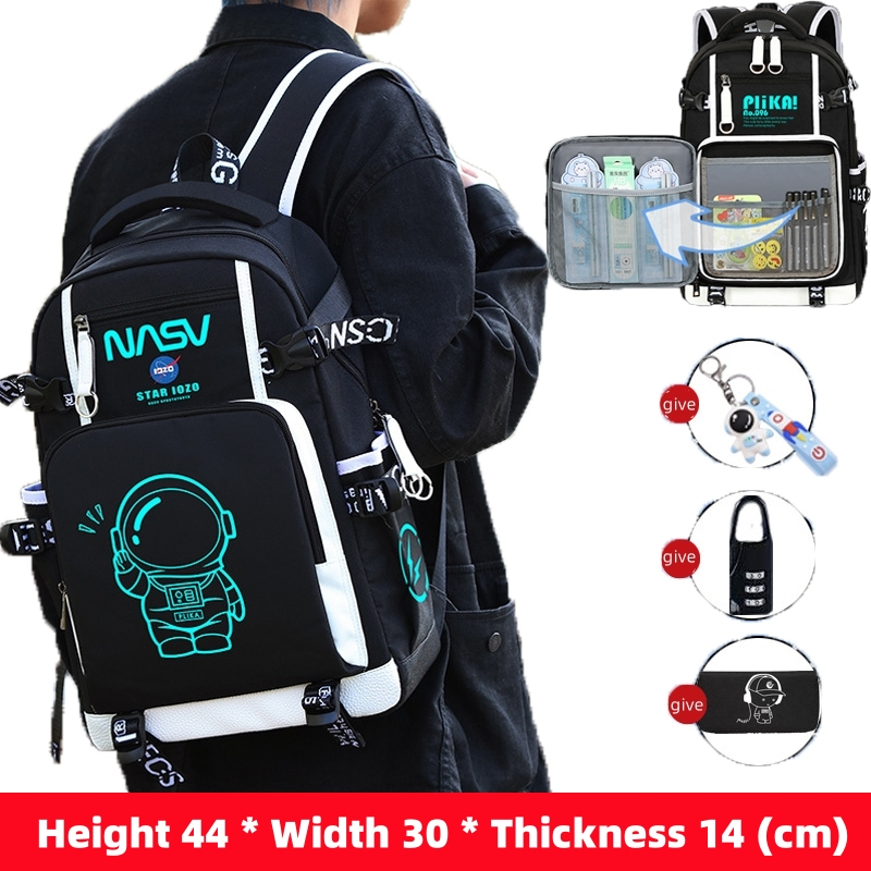Waterproof Luminous Astronaut School Bag For Boys Grades