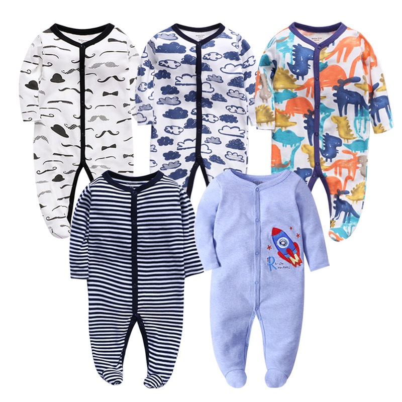 Newborn Baby Romper Cotton Long-Sleeved Climbing Clothing Baby Pajamas