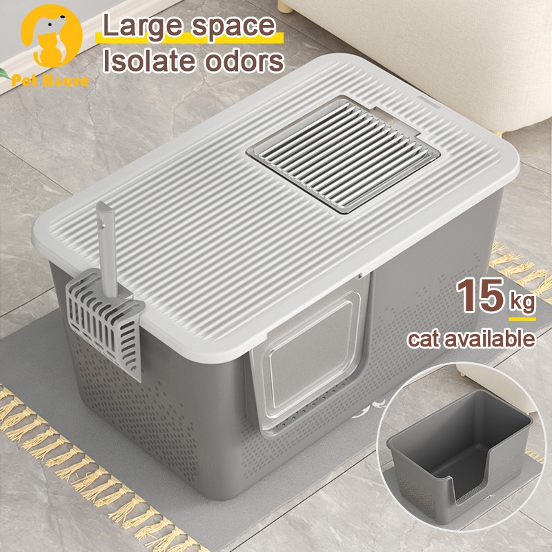 Cat Litter Box With Top Door Exit Fully Enclosed Extra Large Cat Toilet