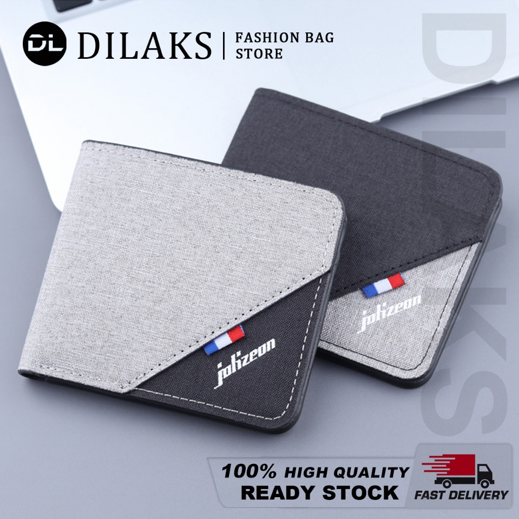 Dl Men's Short Canvas Wallet, Fashion Thin Wallet, Portable, Short ...