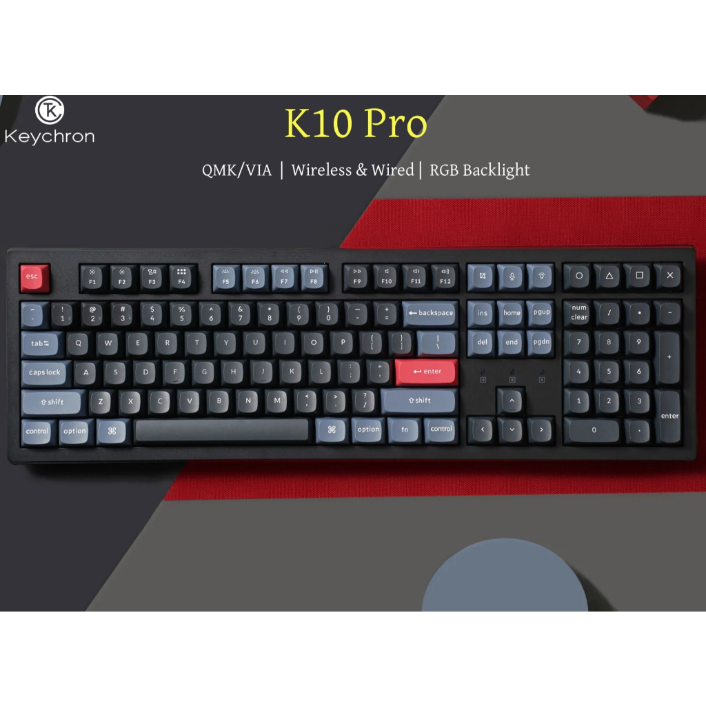 Keychron K10 Pro (Full Size 108 Keys) QMK/VIA Custom Wireless ...