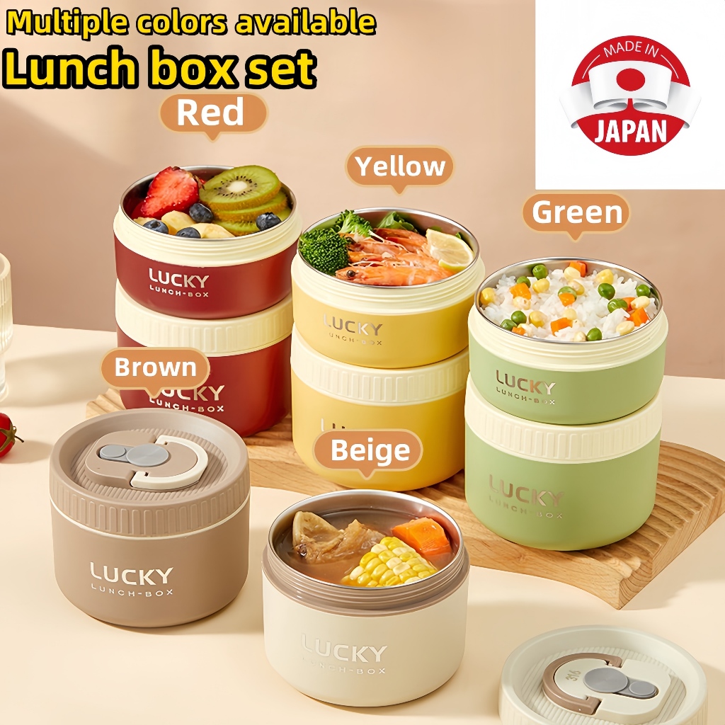 Thermal Lunch Box Insulated 304 Stainless Steel Bento Box Set Portable