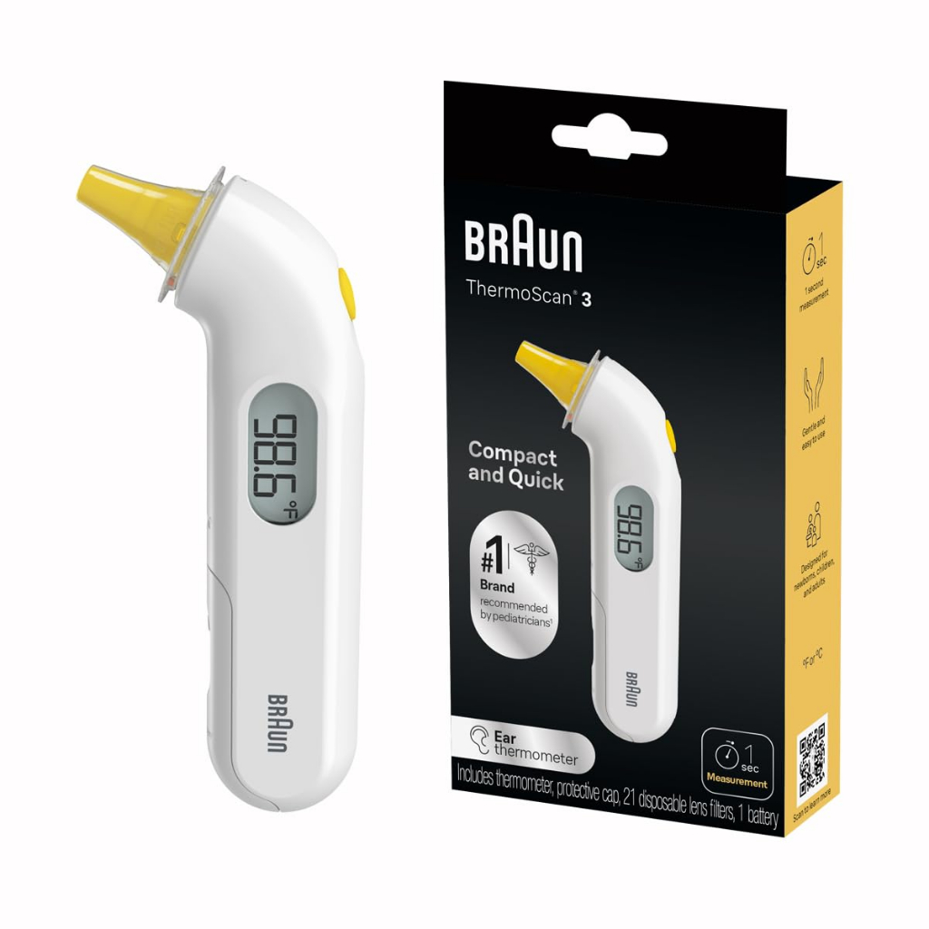 Braun ThermoScan 4 Digital Ear Thermometer, IRT 3030 Professional