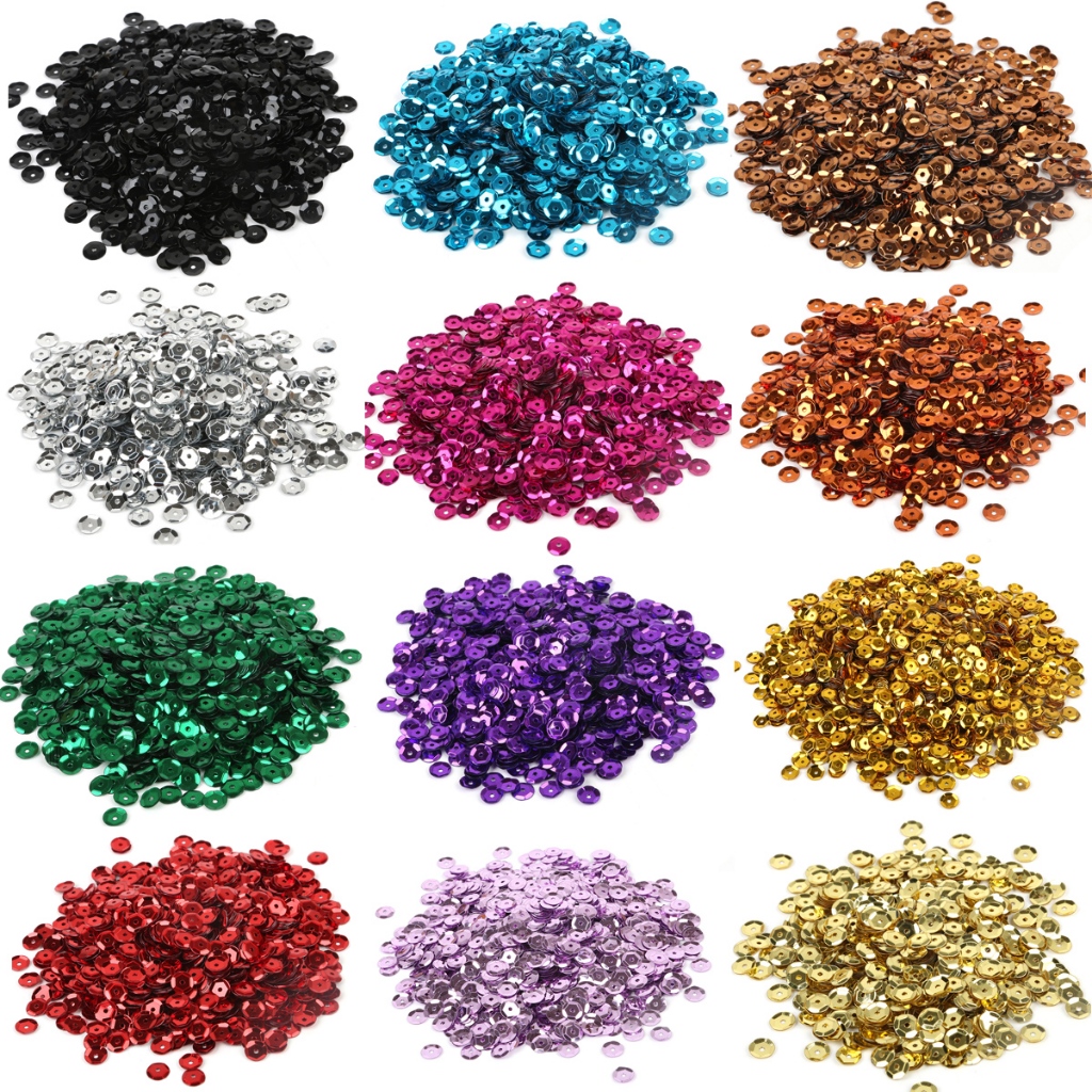 Silver Bottom Color Coated Flat Round PVC Sequins Craft For Wedding ...