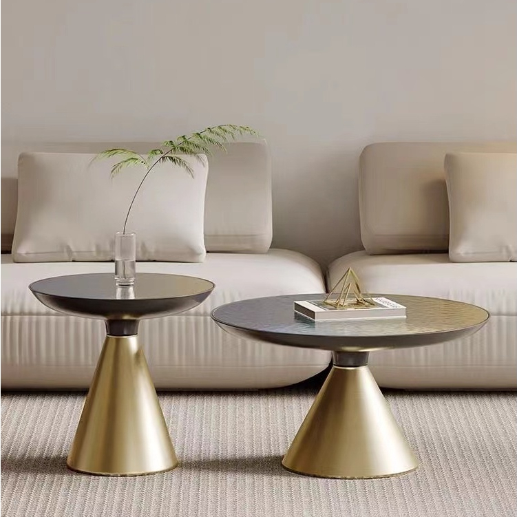 Nordic Tempered Water Ripple Glass Coffee Table Table Living Room Round ...
