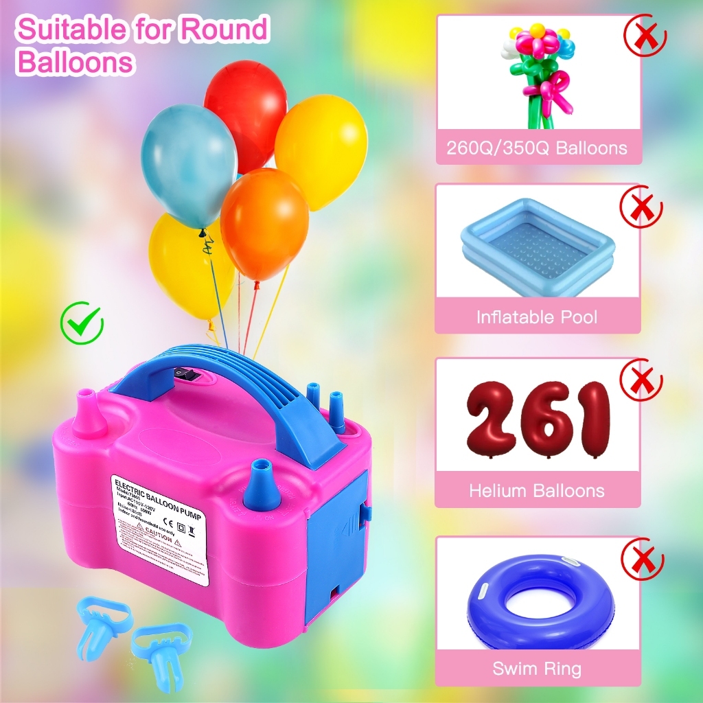 Super Powerful Electric Inflatable Balloon pump Double Hole Fast ...